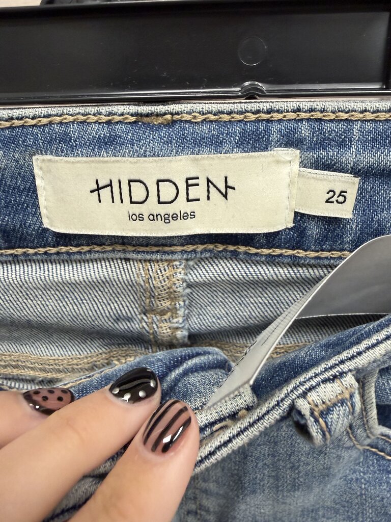 Mid-Rise Skinny Denim Jeans With Raw Hem