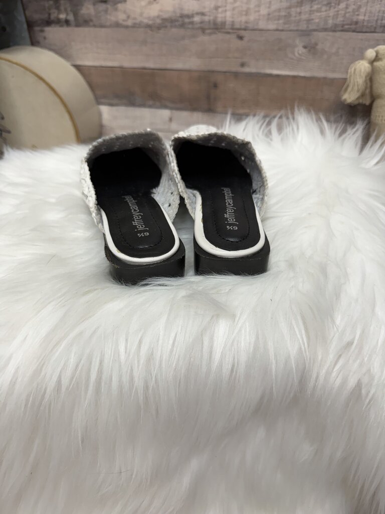 White Woven Leather Mules Jeffrey Campbell