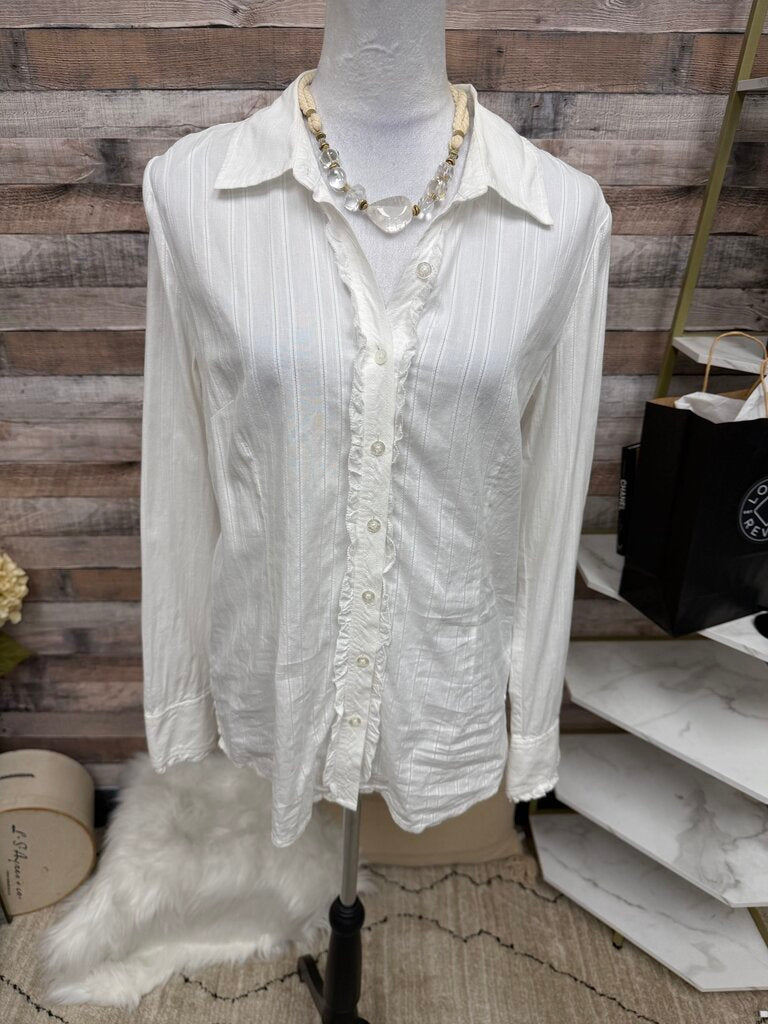 Lily Pulitzer White Cotton Long Sleeve Blouse