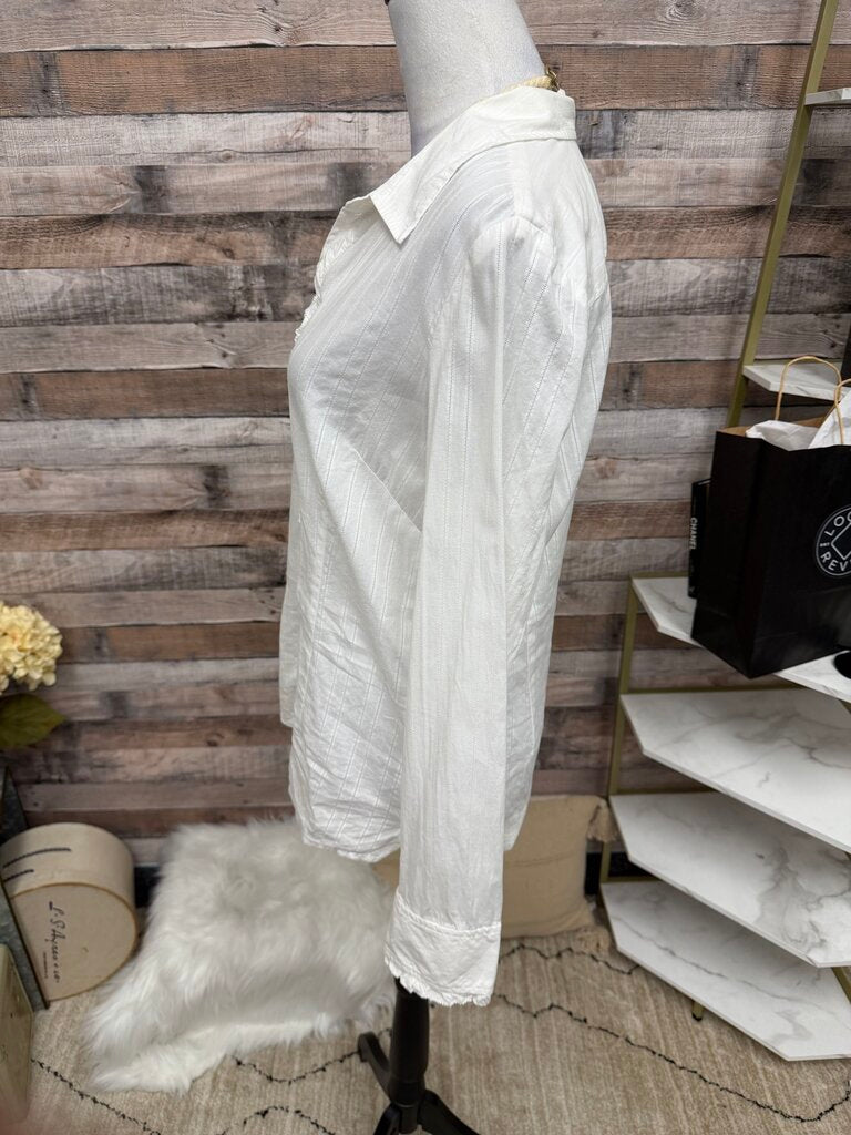 Lily Pulitzer White Cotton Long Sleeve Blouse