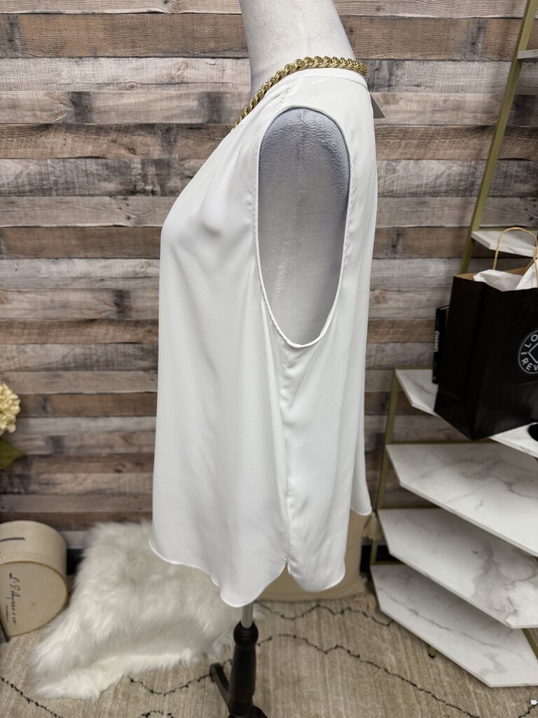 NYDJ White Polyester Sleeveless Tunic Top