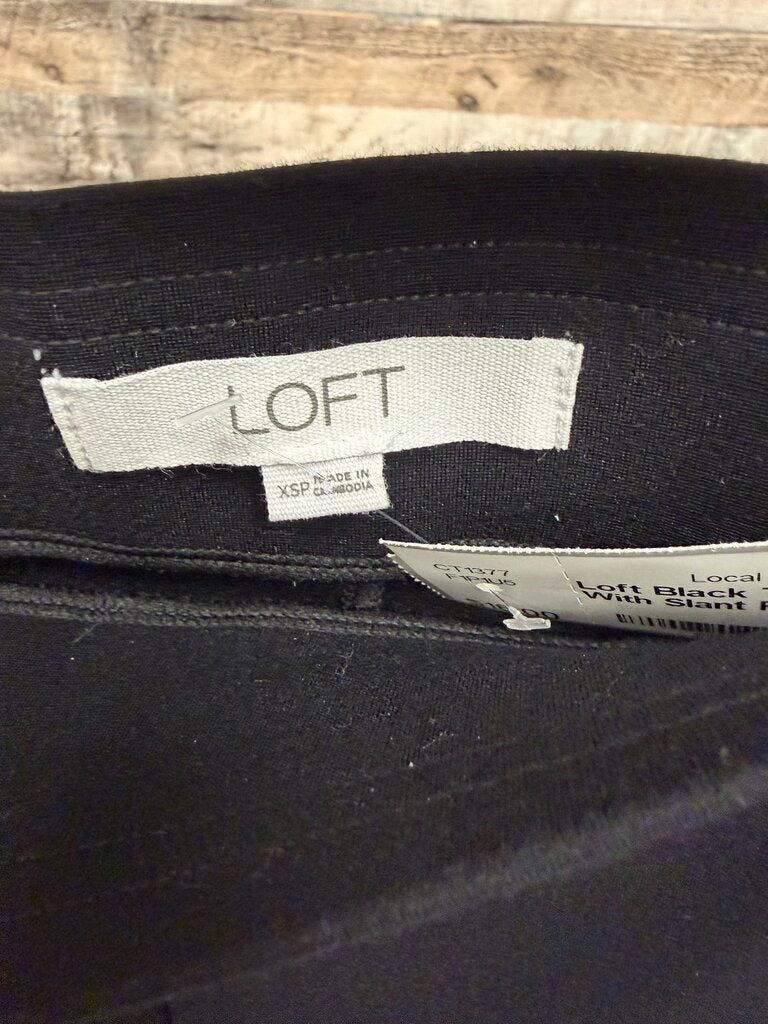 Loft Black Tapered Trousers With Slant Pockets