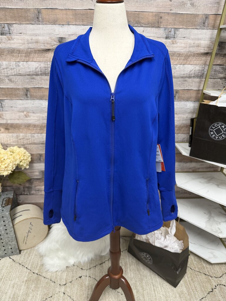 NWT Zella Blue Fleece Quarter-Zip Pullover