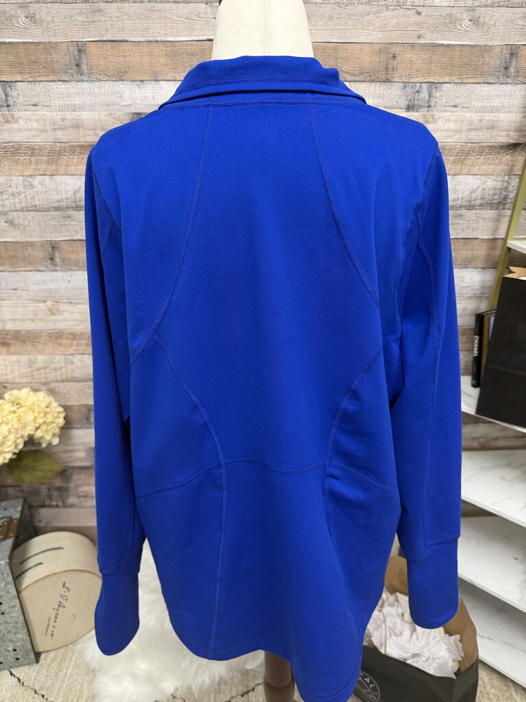 NWT Zella Blue Fleece Quarter-Zip Pullover