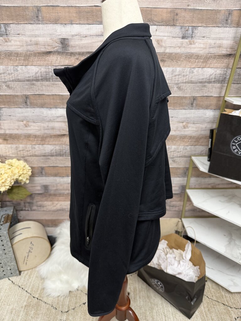 Fabletics Black Mock-Neck Full-Zip Athletic Jacket