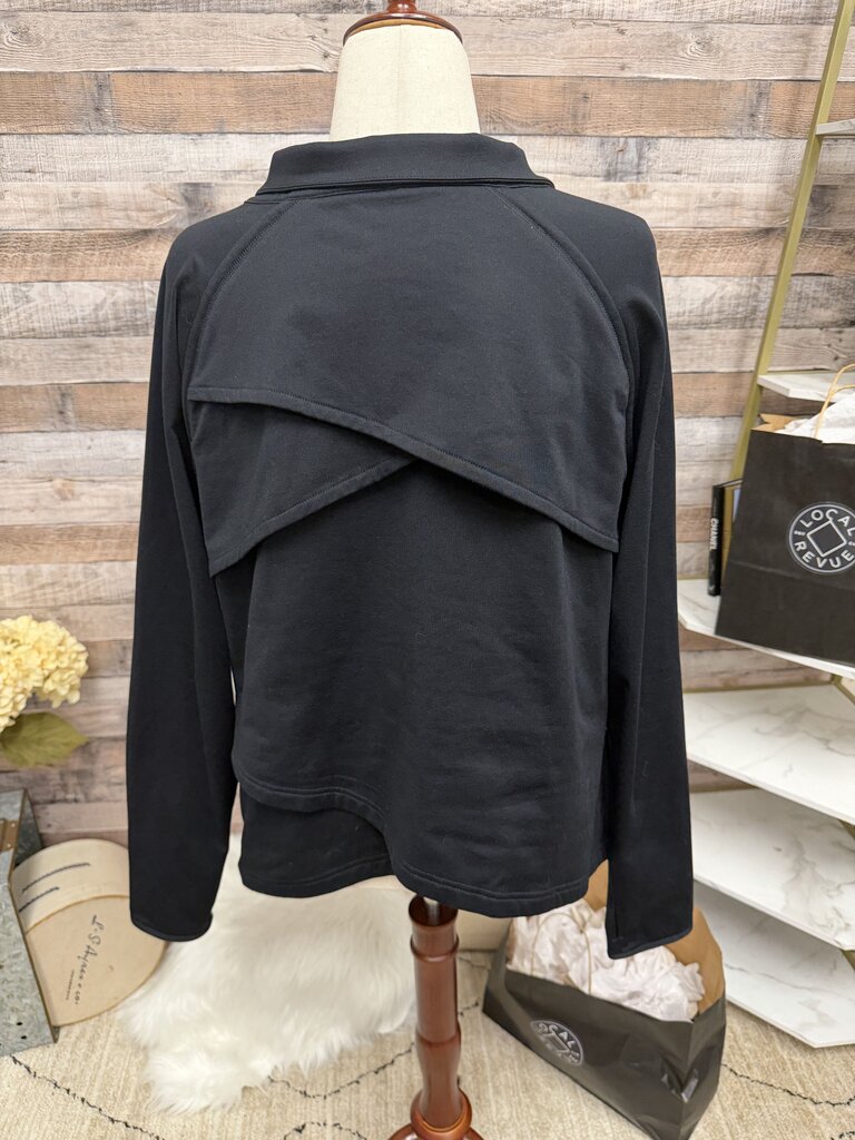 Fabletics Black Mock-Neck Full-Zip Athletic Jacket