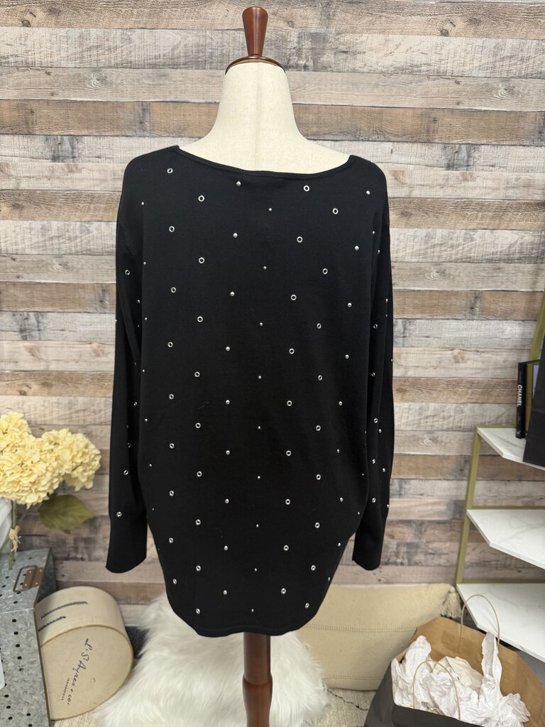 NWT Chico's Black Sweater With Eyelets Details