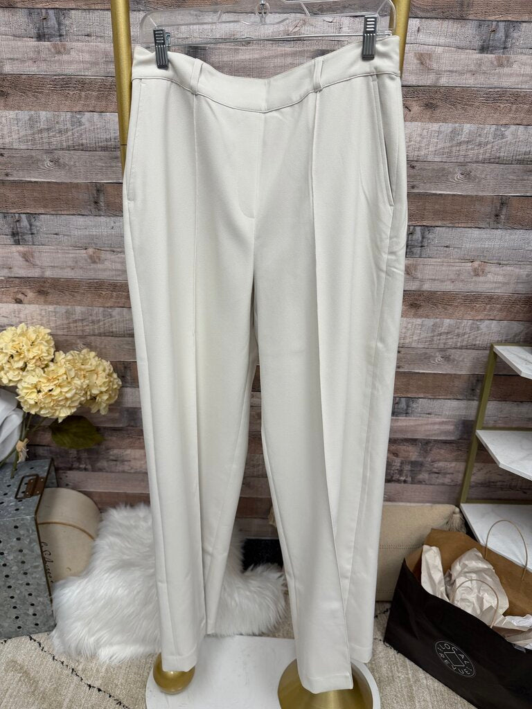 Spanx Cream Wide-Leg High-Waisted Dress Pants