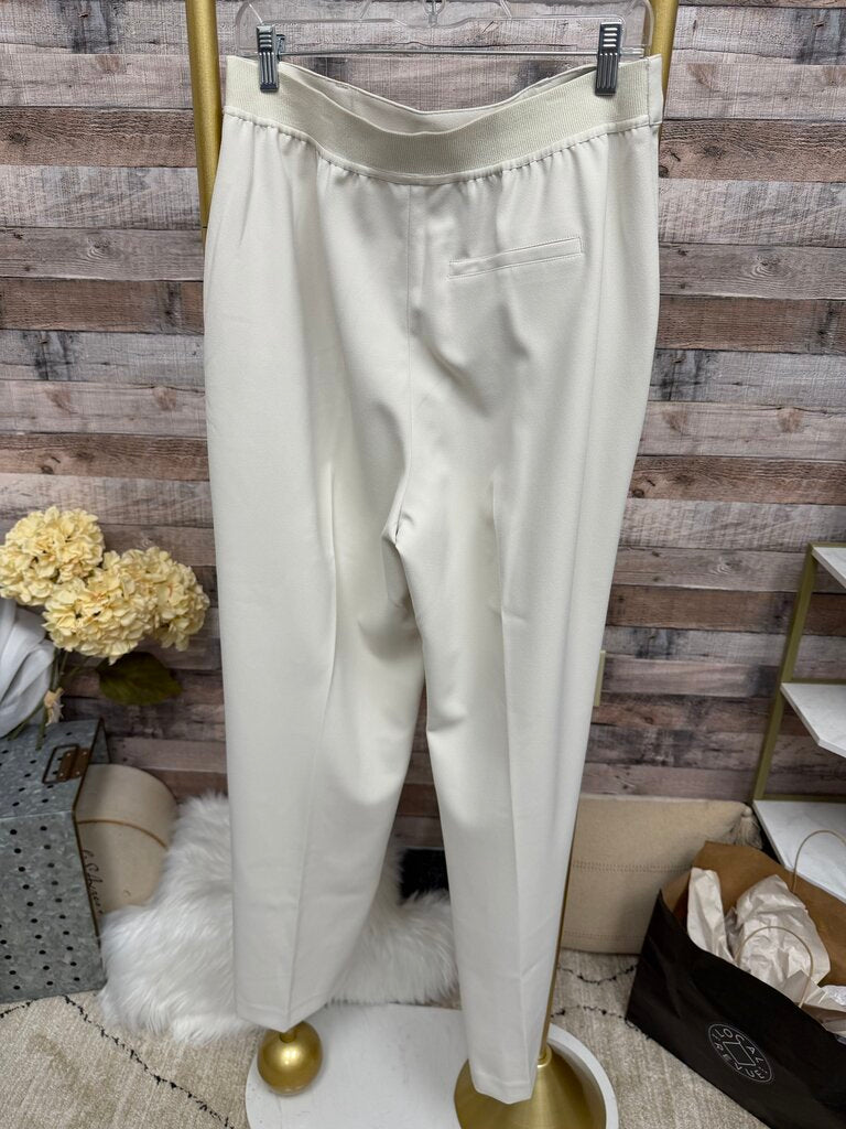 Spanx Cream Wide-Leg High-Waisted Dress Pants