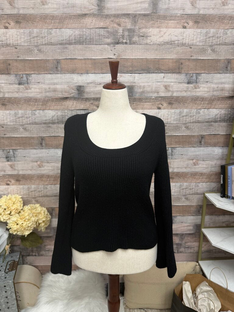 Ann Taylor Black Ribbed Knit Sweater