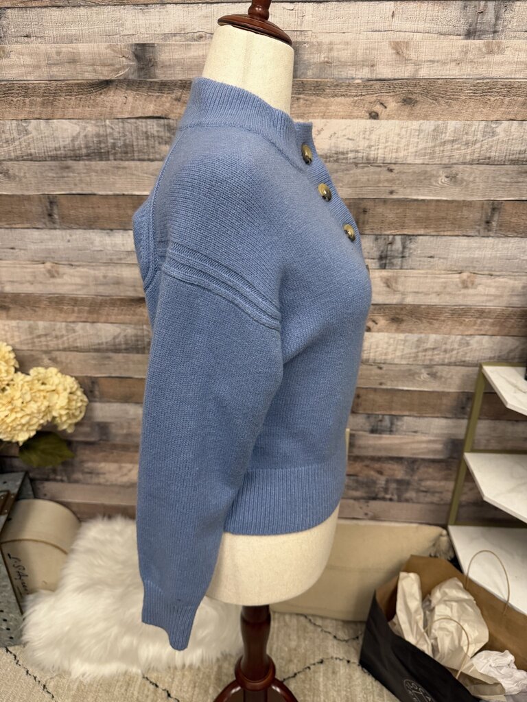 Ann Taylor Weekend Blue Sweater With Buttons