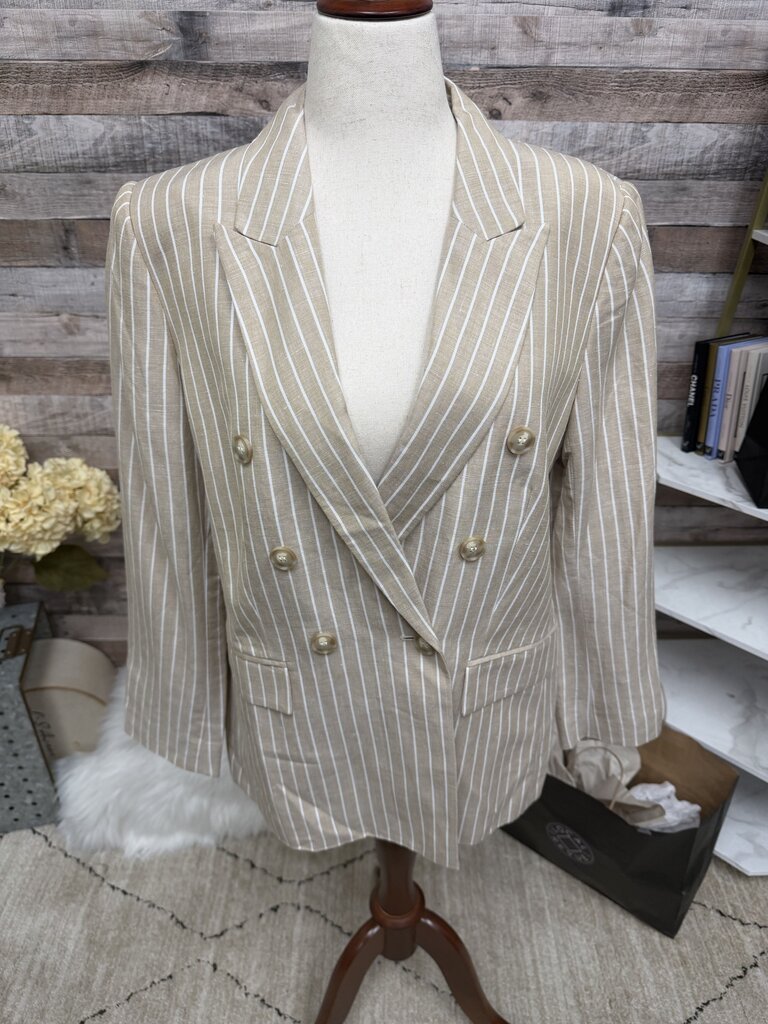 Loft Tan & White Stripped Blazer