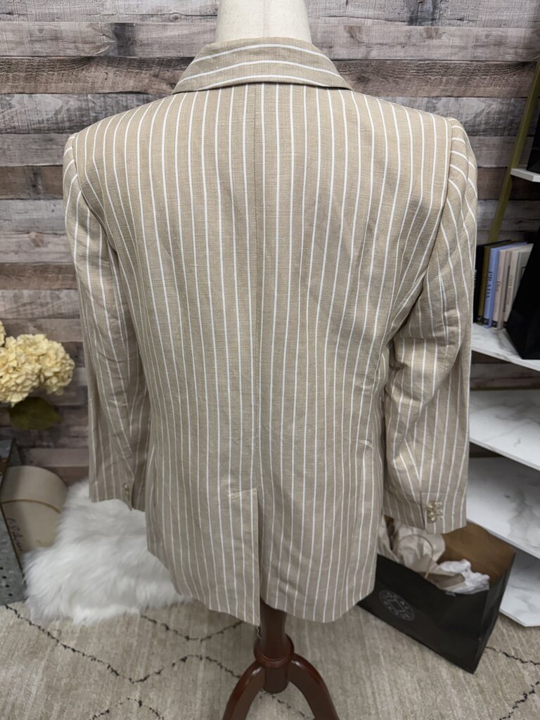 Loft Tan & White Stripped Blazer
