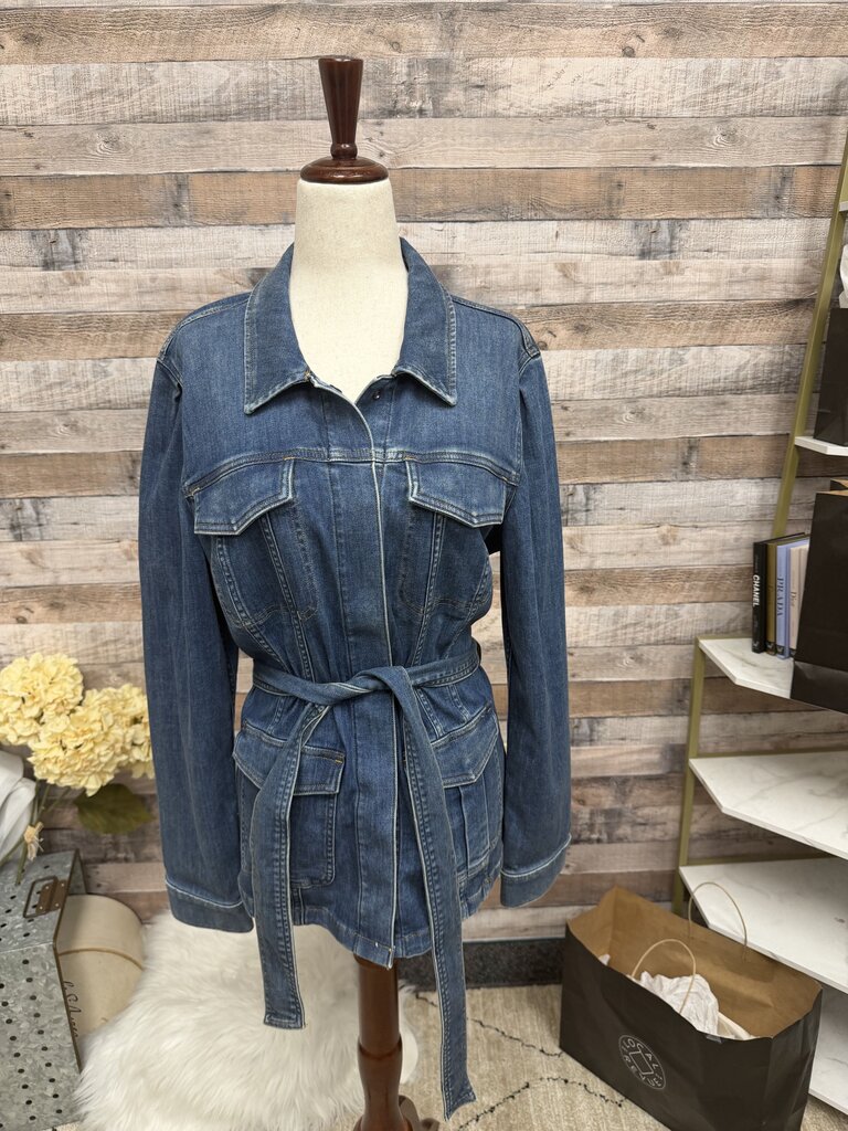 SPANX Denim Jacket With Tie Belt