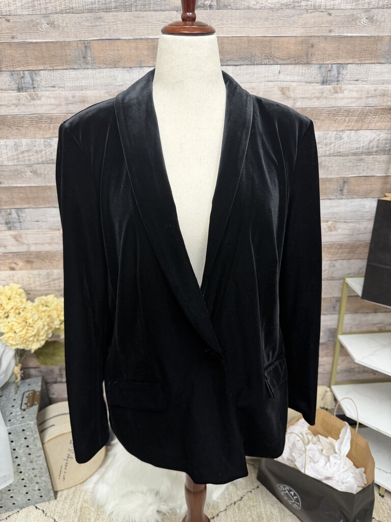 INC International Concepts Black Velvet Blazer