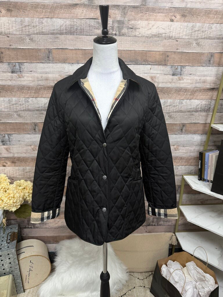 Burberry Brit Black Jacket With Nova Check Lining