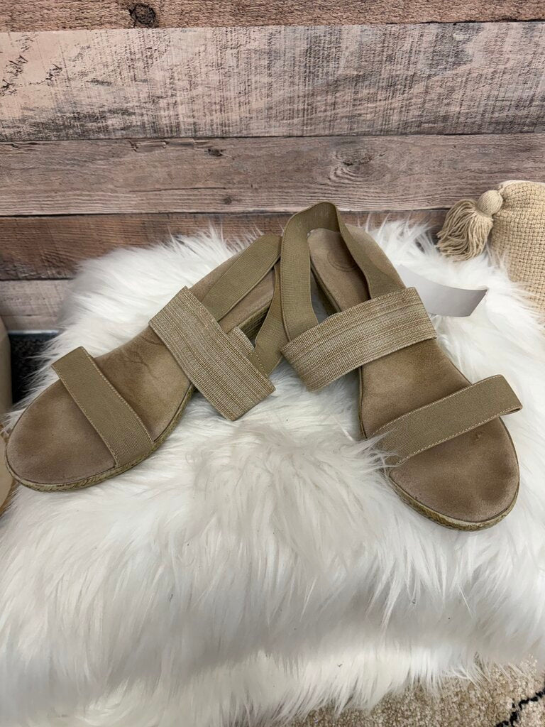 Andre Assous Nigella Tan Raffia Flat Sandals