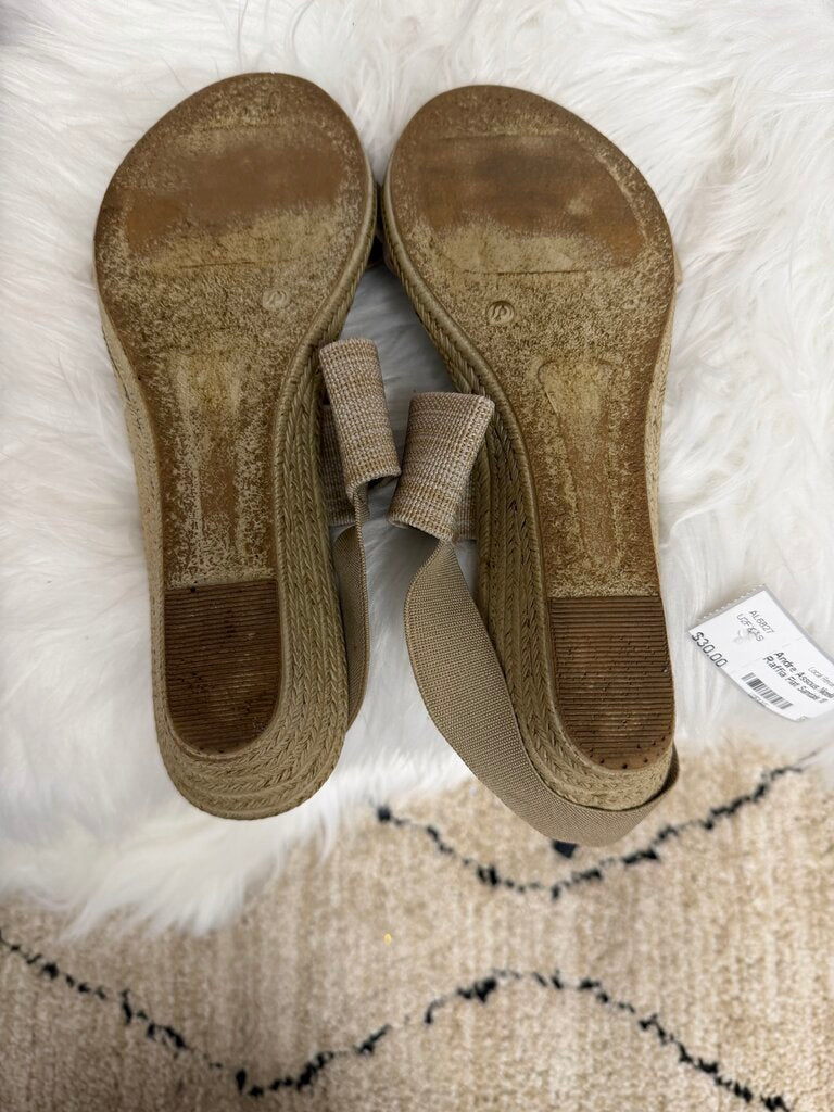 Andre Assous Nigella Tan Raffia Flat Sandals
