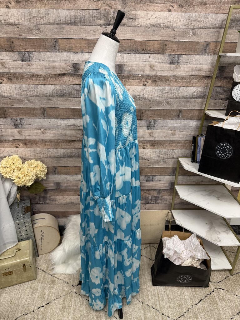 NWT Tuckernuck Turquoise Tiered Floral Maxi