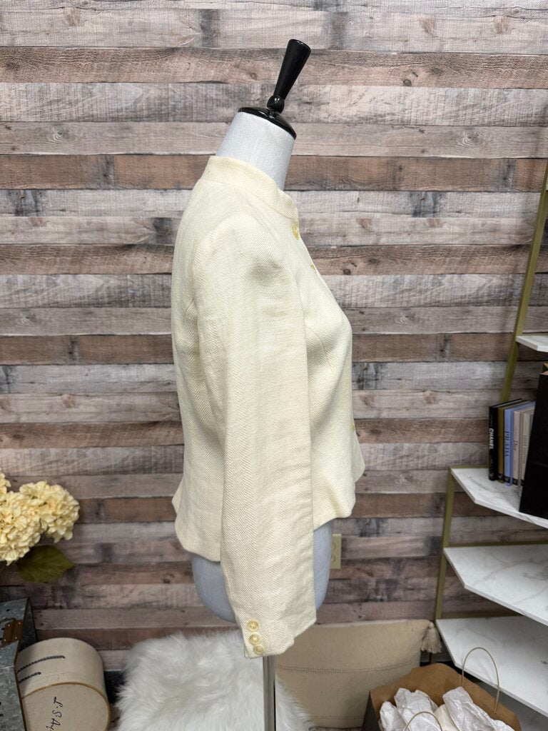 Lauren Ralph Lauren Tan Linen Blend Double Breasted