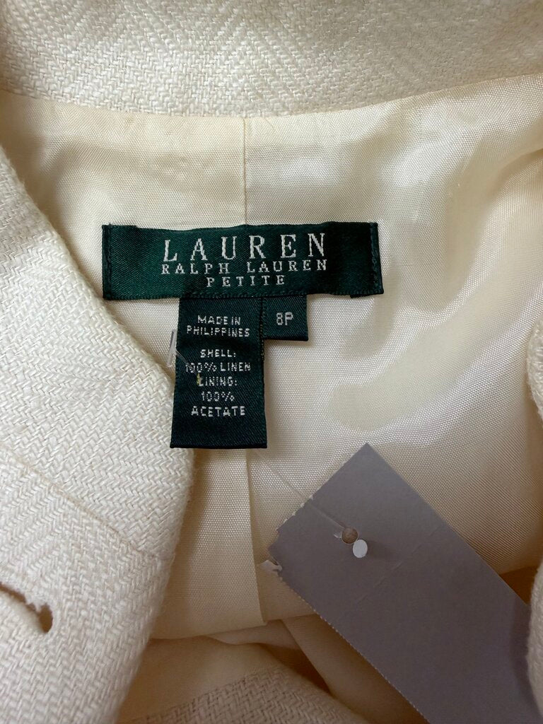 Lauren Ralph Lauren Tan Linen Blend Double Breasted