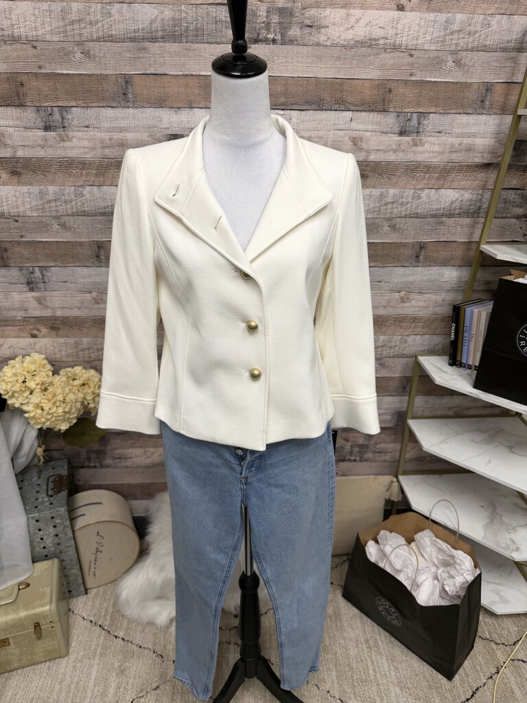 NWT Alex Marie Off White Cropped Blazer w/Gold Buttons