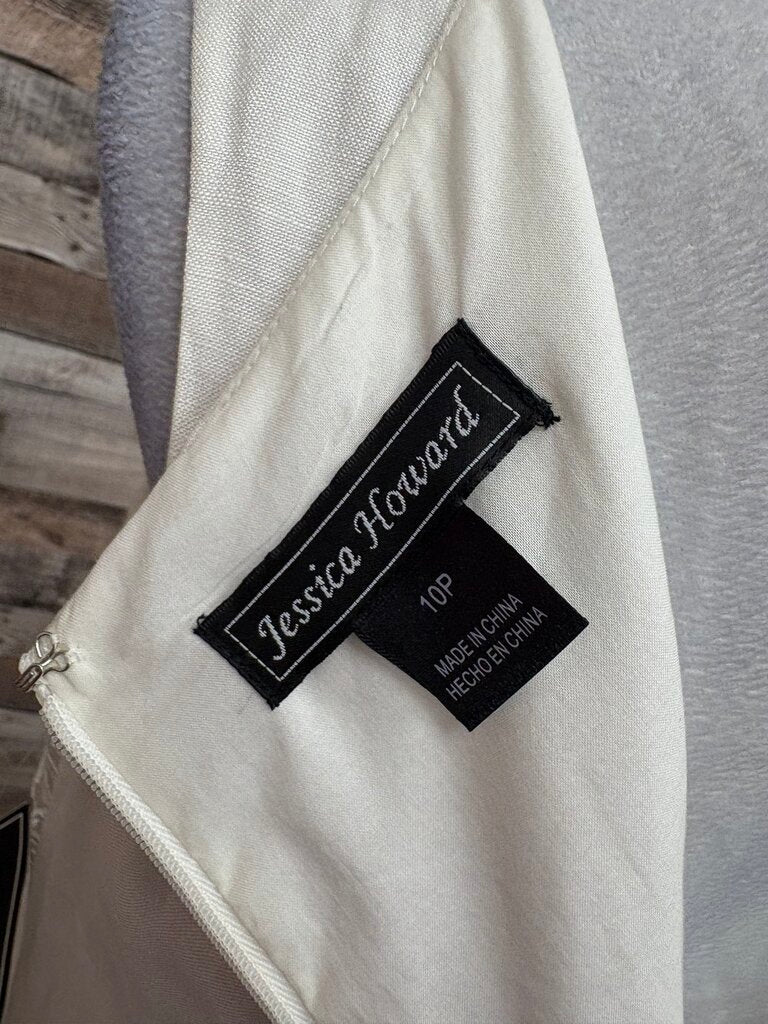 Jessica Howard White Shift Sleeveless Embroidered Flowers