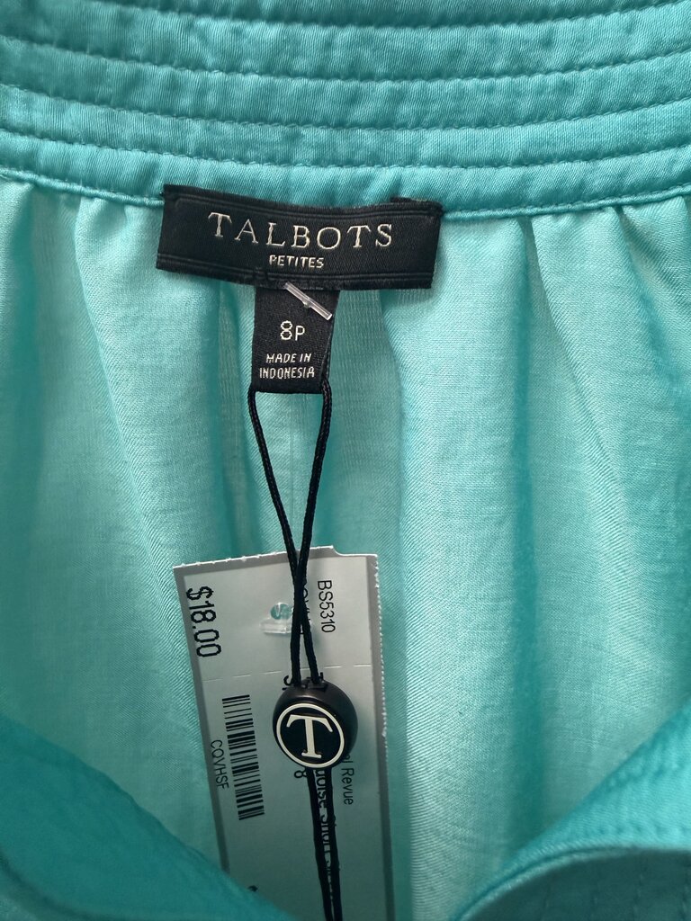 Talbot Turquoise Short Sleeve Split Neck