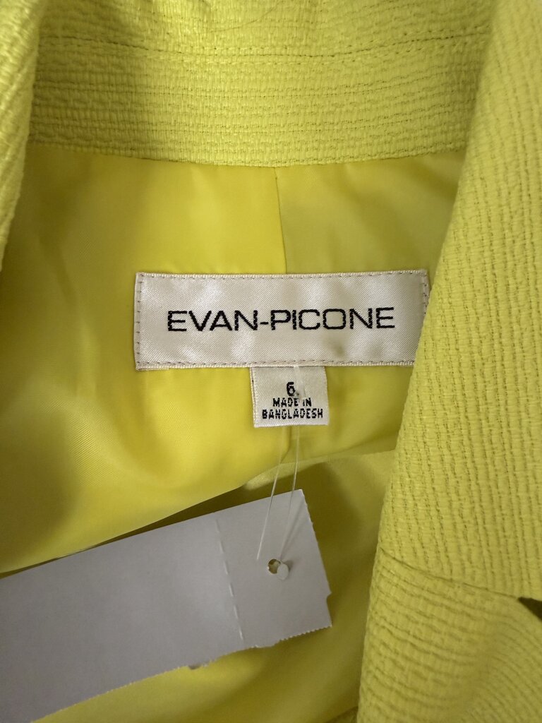 Evan Picone Chartreuse Black Button Blazer