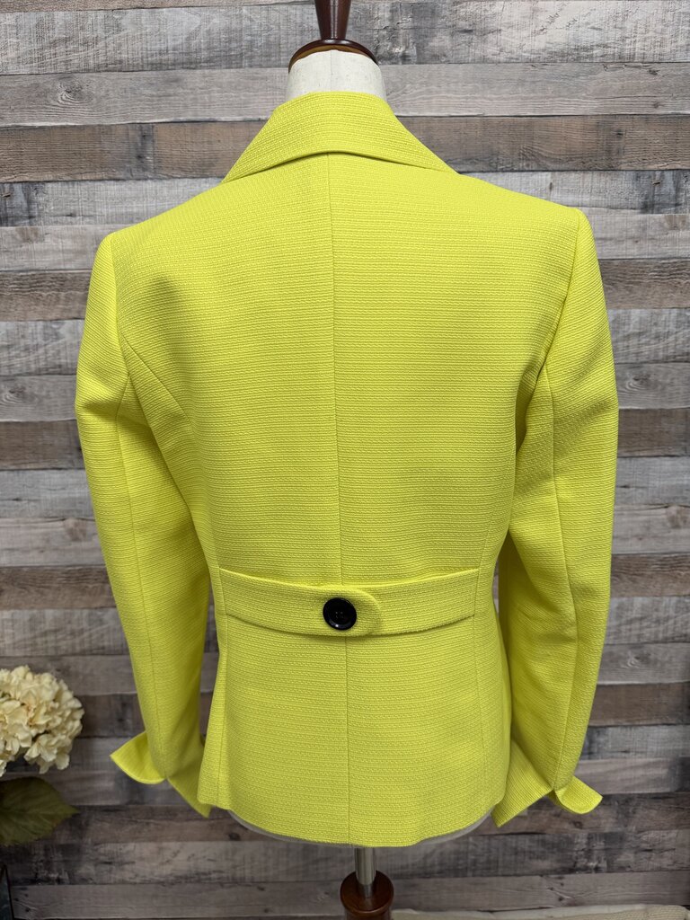 Evan Picone Chartreuse Black Button Blazer