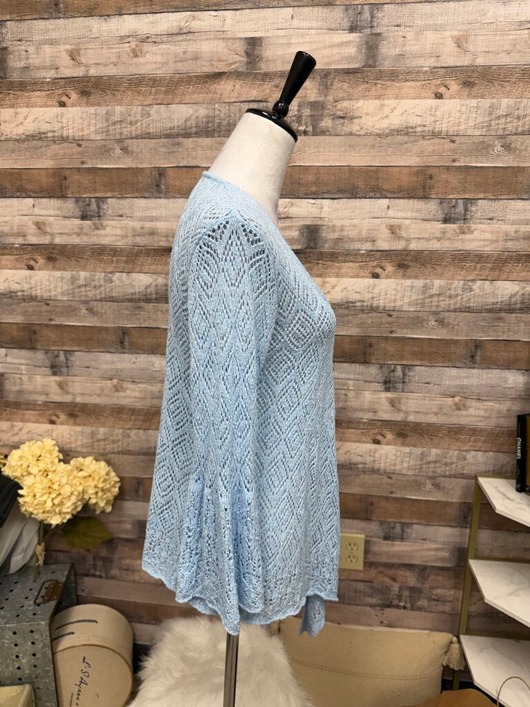 NWT Ruby Rd Powder Blue Crochet Shrug