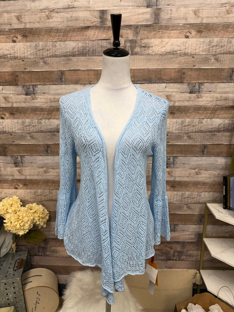 NWT Ruby Rd Powder Blue Crochet Shrug