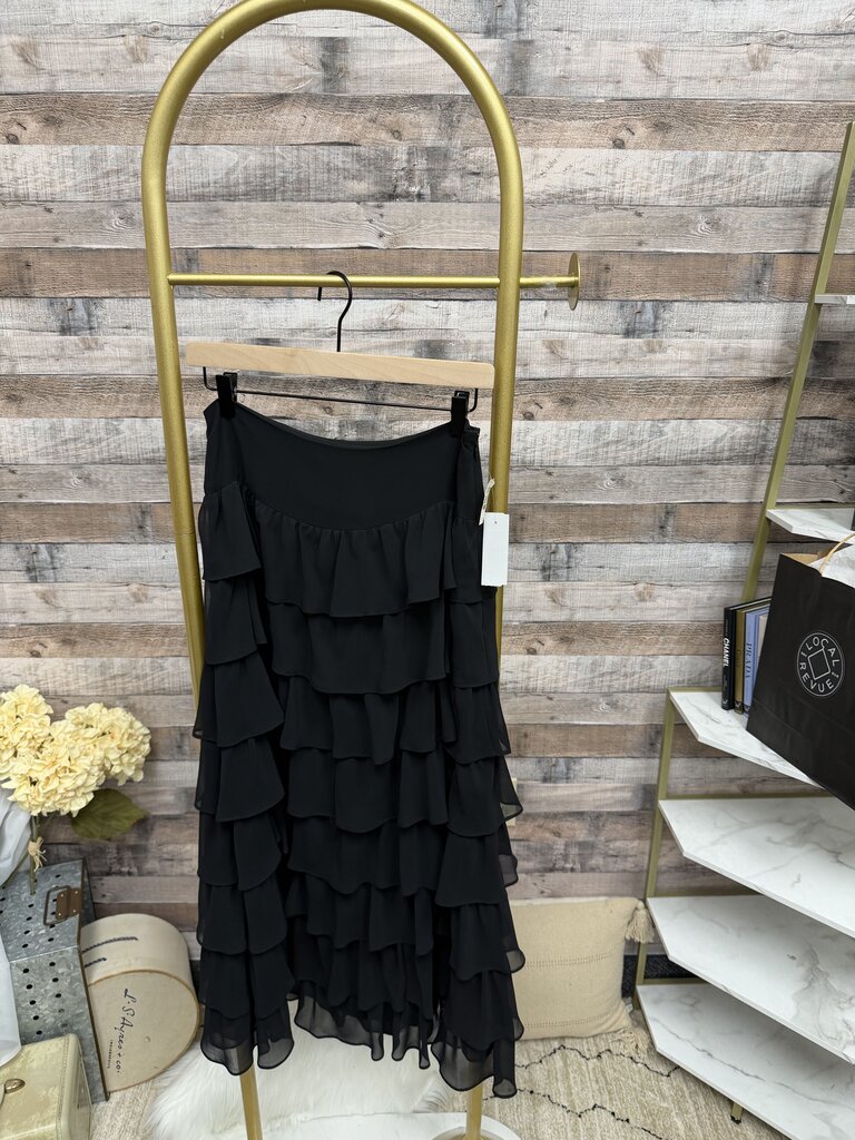 NWT Talbots Black Ruffle Tiered Skirt