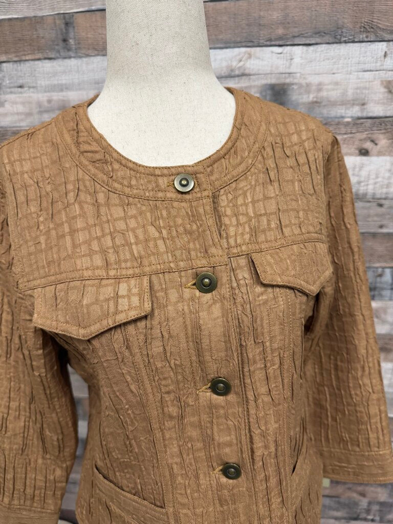 NWT Ruby Rd Camel Textured Button Down