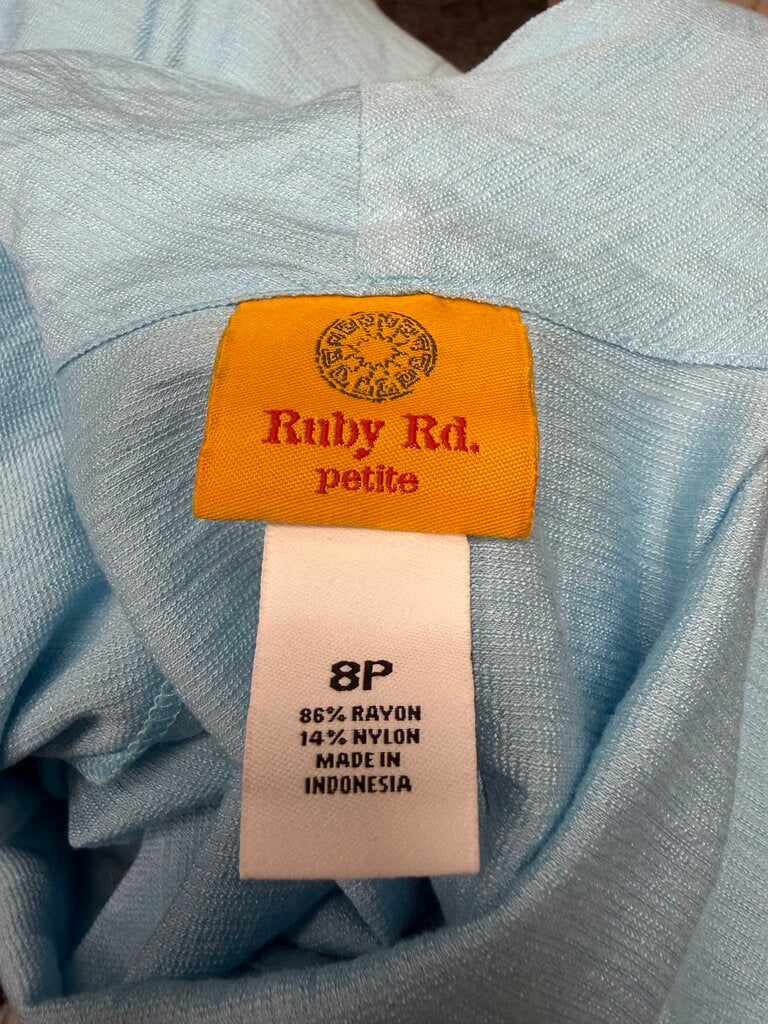 NWT Ruby Rd Baby Blue 3/4 Button Sleeve Jacket