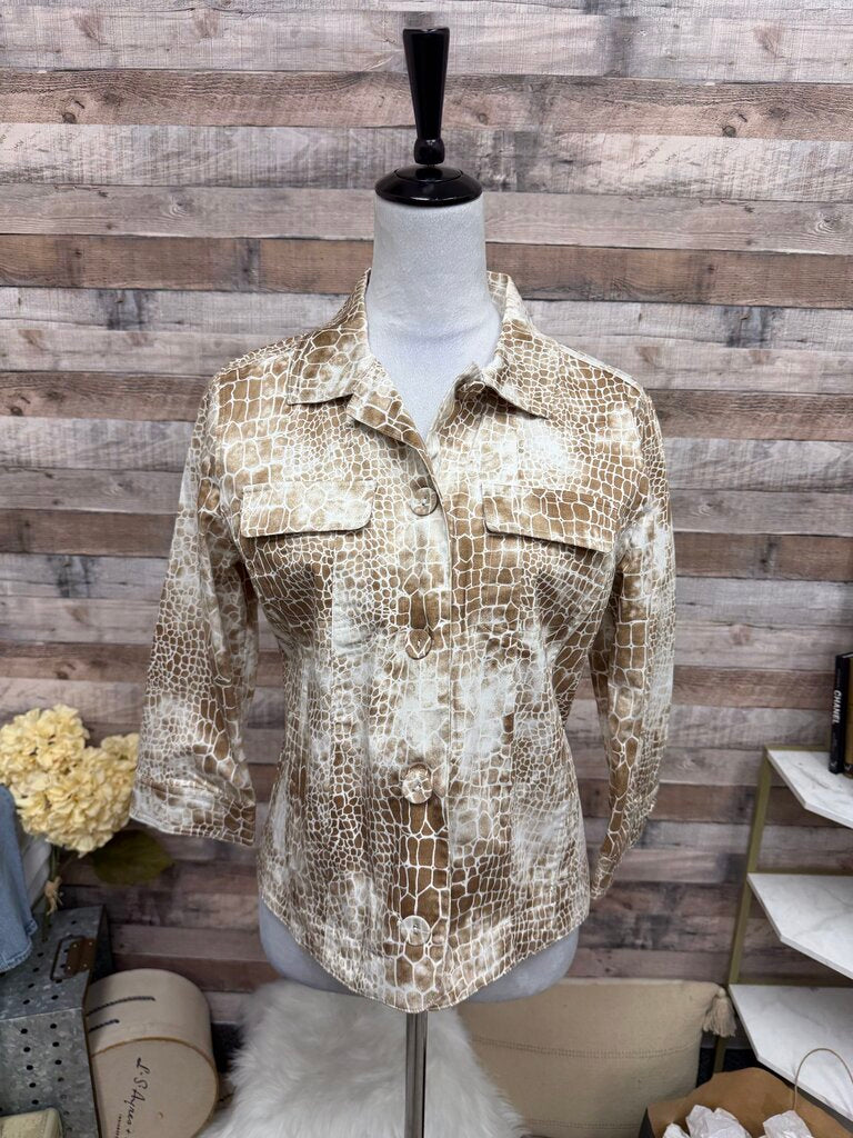 Sportelle Tan & Ivory Animal Print Jacket