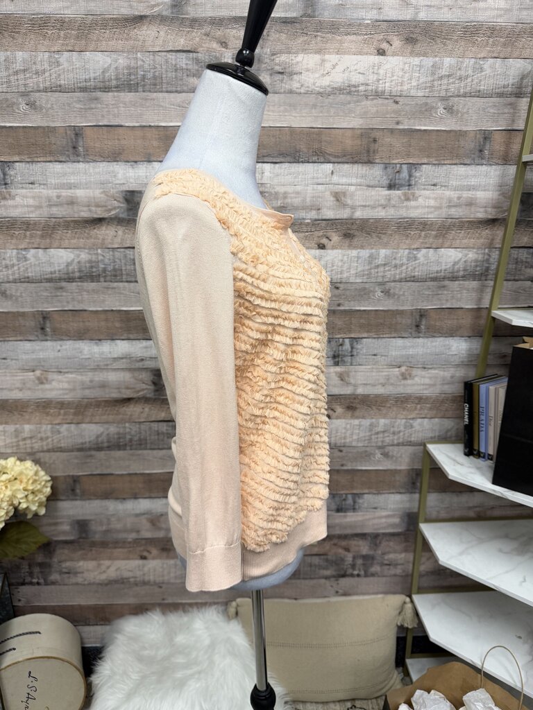 NWT Talbot Peach Ruffle Front Cardigan