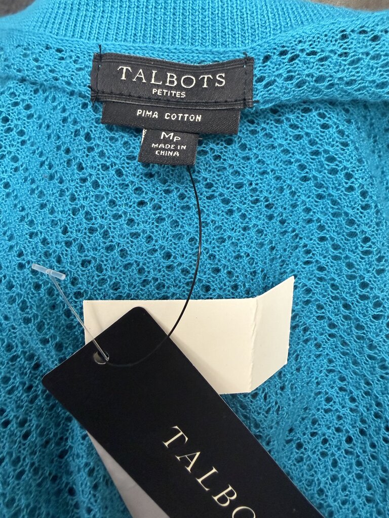 NWT Talbots Aqua Knit Mesh 3/4 Sleeve Cardigan