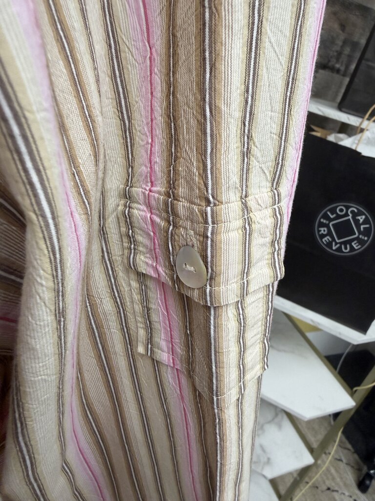 Chico's Brown & Pink Striped Long Sleeve XL