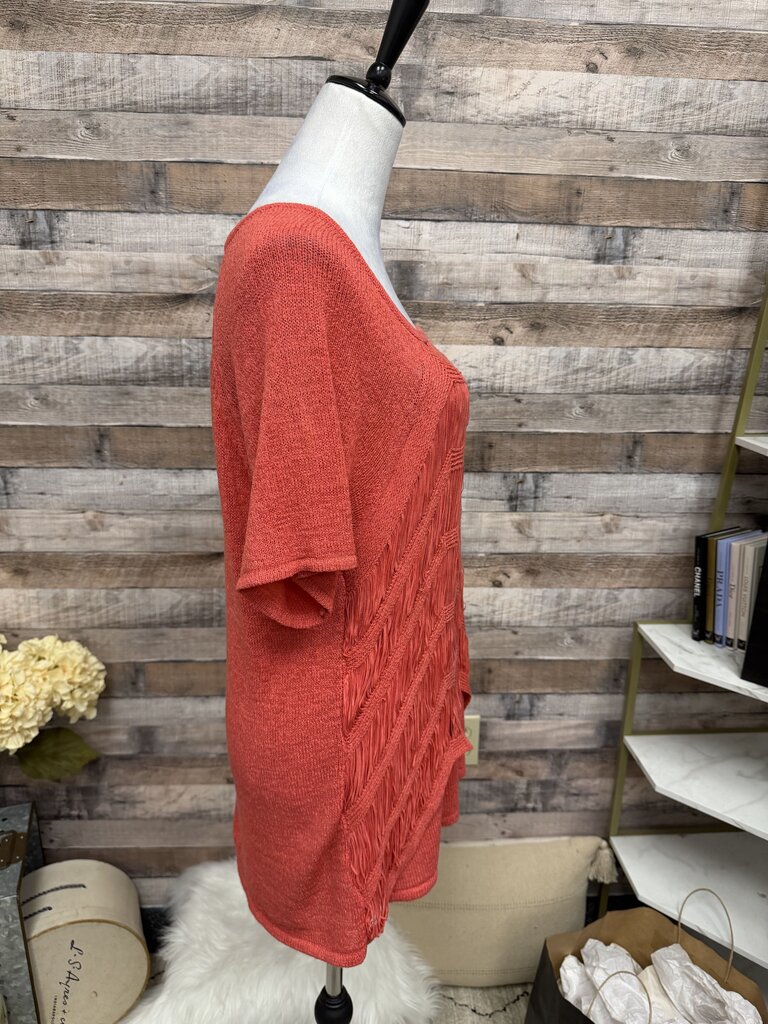 Chico's Coral Knit Sweater Top XL