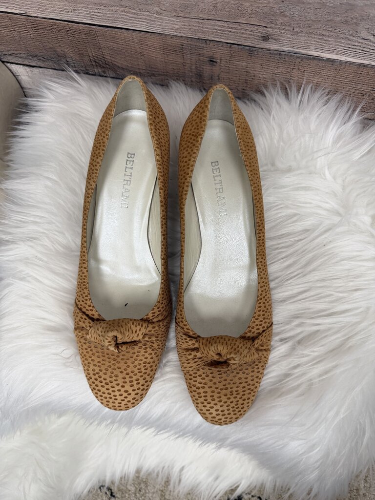 Beltrami Animal Print Knotted Detail Kitten Heel