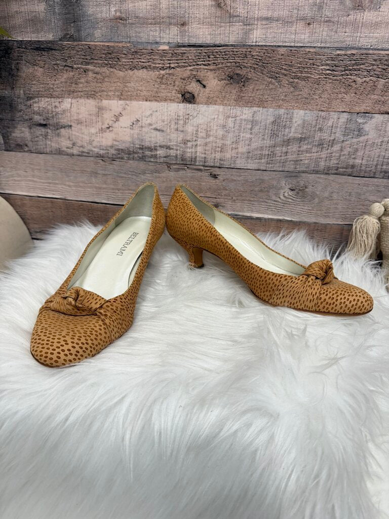 Beltrami Animal Print Knotted Detail Kitten Heel