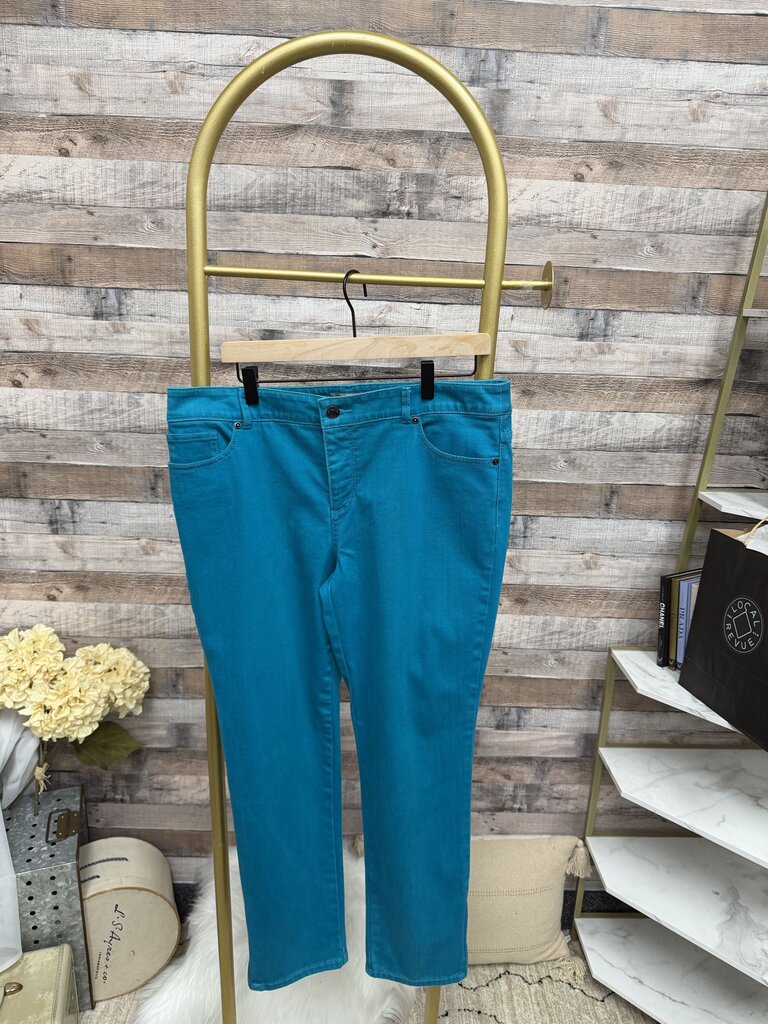 Coldwater Creek Teal Blue Ankle Jeans L