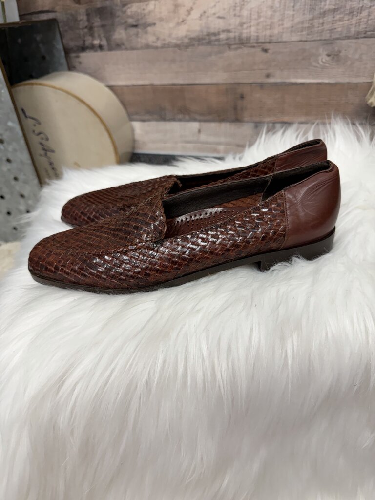 Amalfi Italy Burgundy Woven Leather Loafers