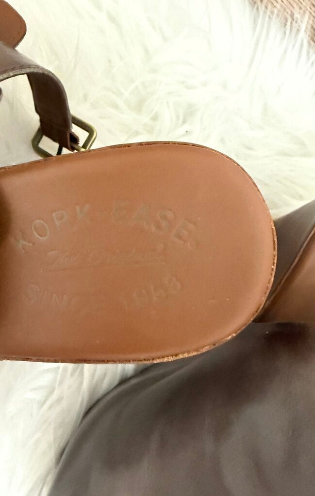 Kork-Ease Leather Open-Toe Wedge Sandals