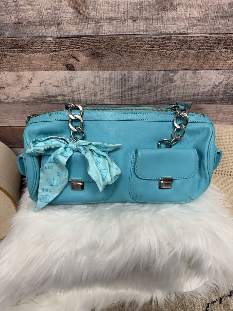 Juicy Couture Teal Leather Shoulder Bag