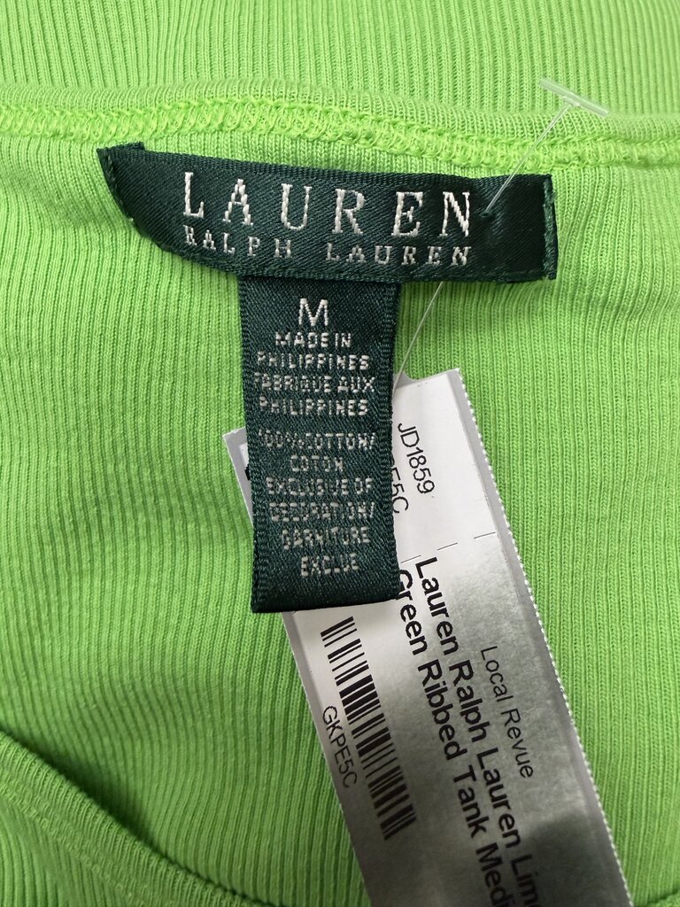 Lauren Ralph Lauren Lime Green Ribbed Tank