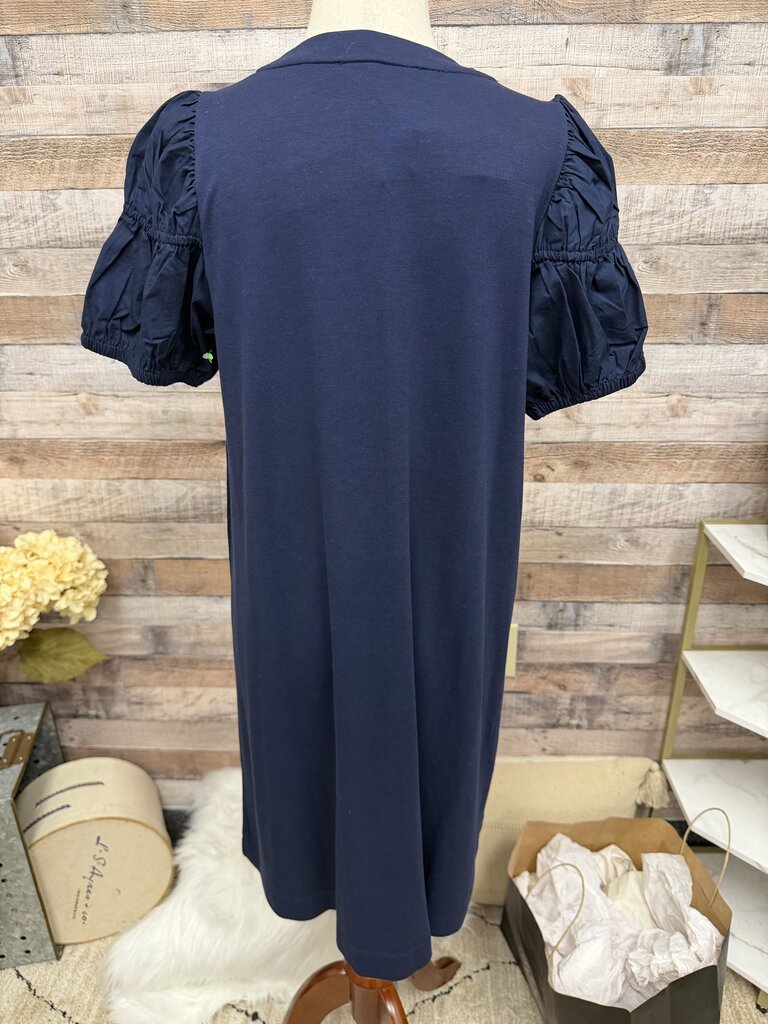NWT Loft Navy T-Shirt Dress w/Puff Sleeve