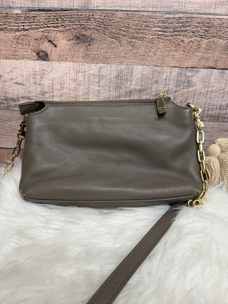 Tory Burch Meyer Chain Taupe Leather Crossbody