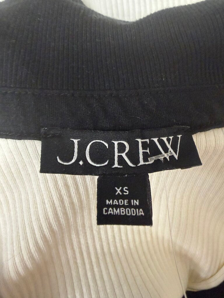 J Crew Cream Ribbed Polo w/Gold Buttons
